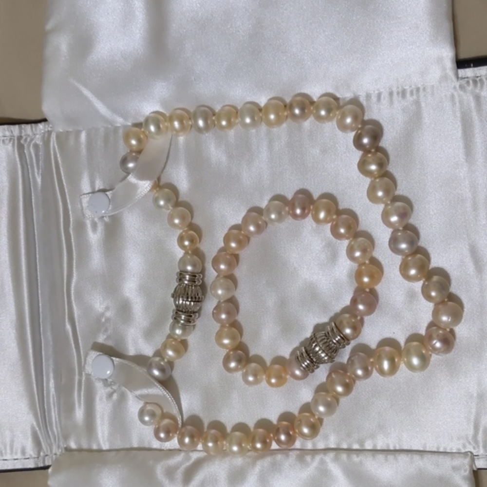 Approx 11mm multi color freshwater culture pearl 18" necklace(match bracelet)
